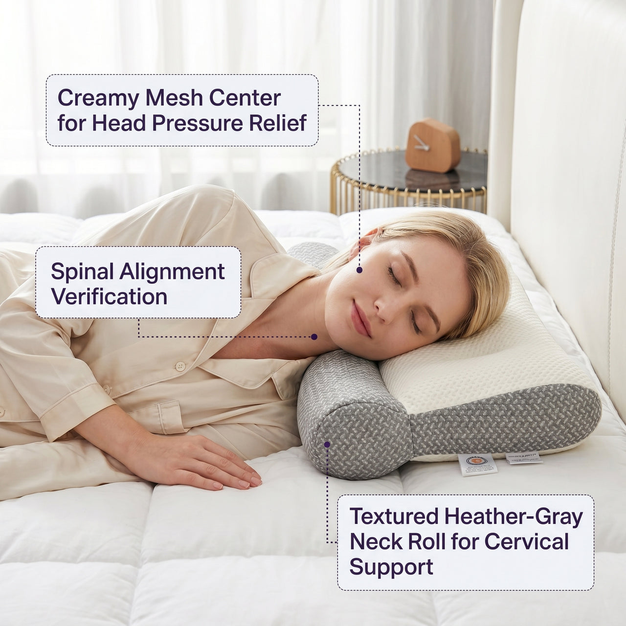 Ergonomic Neck Support Pillow with Adjustable Height