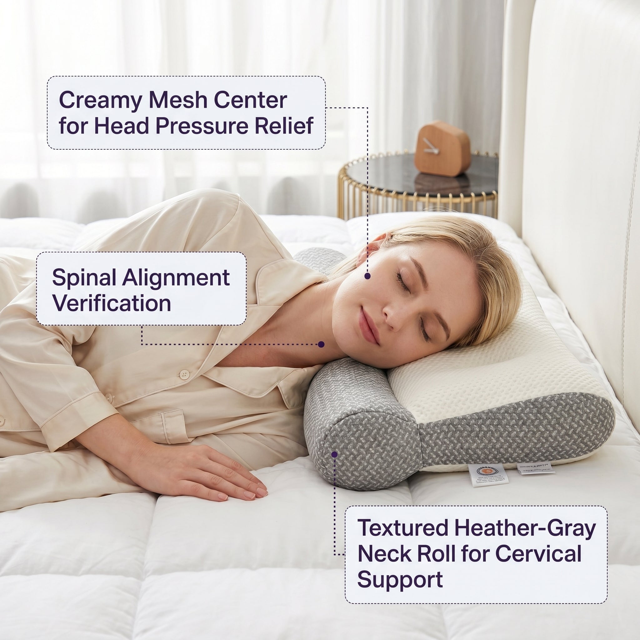 Ergonomic Neck Support Pillow with Adjustable Height