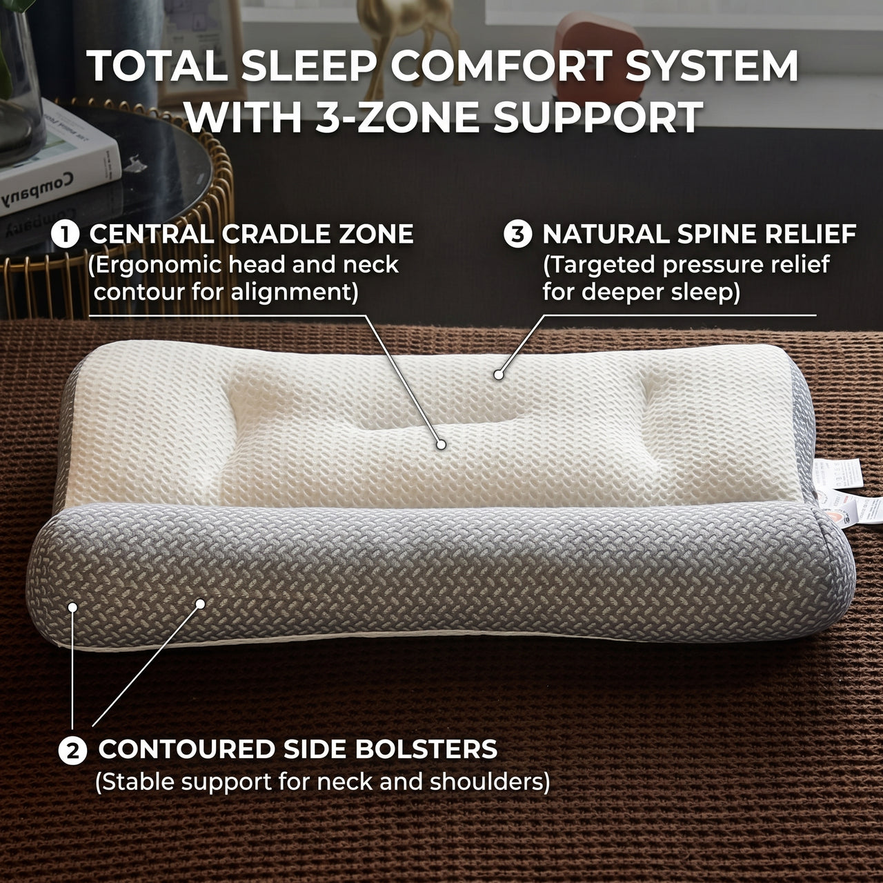 Ergonomic Neck Support Pillow with Adjustable Height